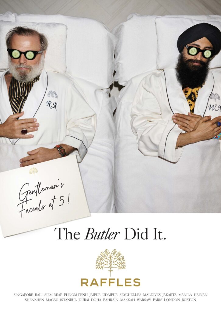 Raffles Hotels & Resorts launches “The Butler Did It” campaign, highlighting its legendary butler service, blending heritage and modern elegance with personalized guest experiences.