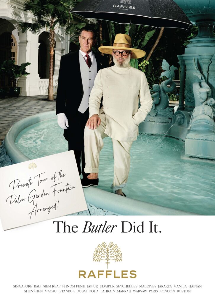 Raffles Hotels & Resorts launches “The Butler Did It” campaign, highlighting its legendary butler service, blending heritage and modern elegance with personalized guest experiences.