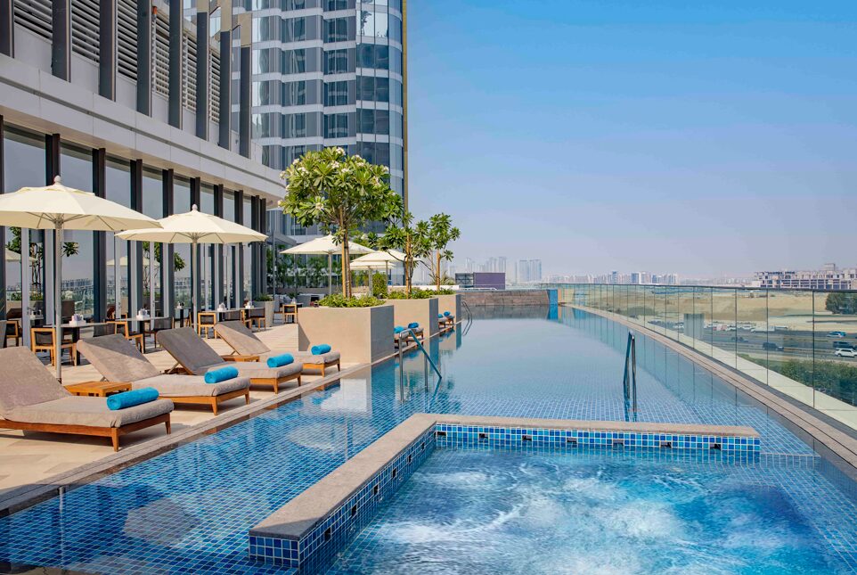 Hilton expands its UAE portfolio with the debut of Embassy Suites by Hilton and the opening of Hilton Garden Inn in Dubai Business Bay, offering luxury accommodations and prime city access.