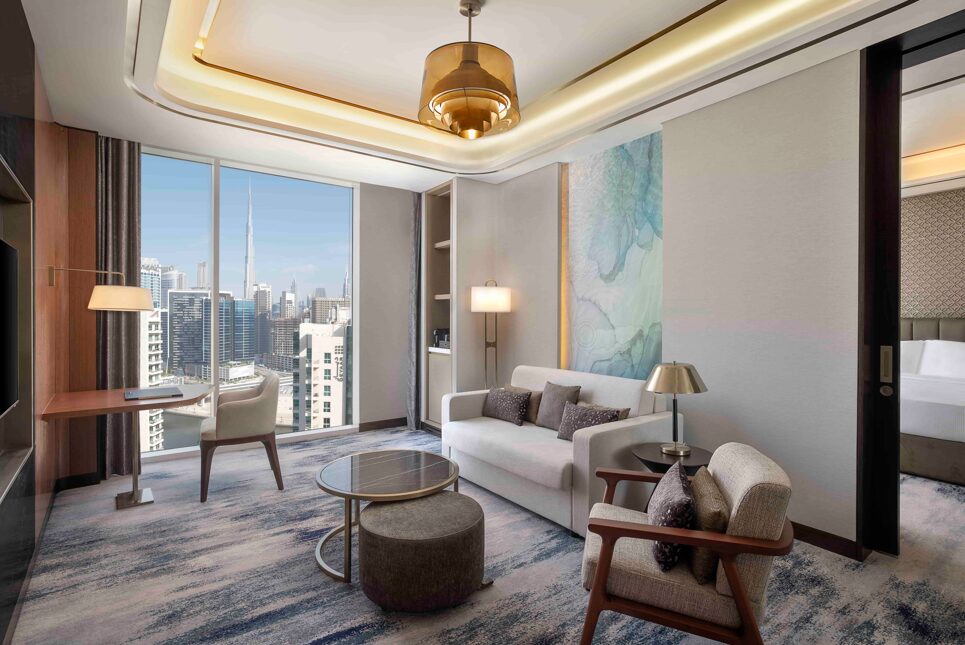 Hilton expands its UAE portfolio with the debut of Embassy Suites by Hilton and the opening of Hilton Garden Inn in Dubai Business Bay, offering luxury accommodations and prime city access.