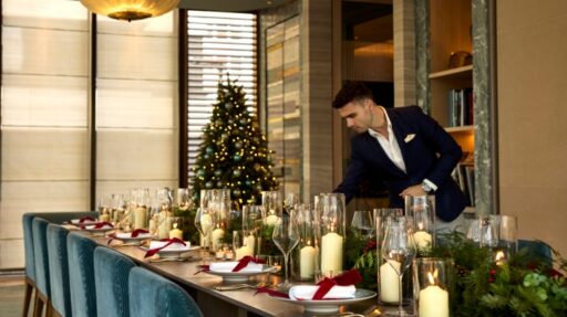 Celebrate Christmas at Four Seasons Hotel London at Park Lane with festive dining at Michelin-starred Pavyllon London, offering luxurious menus by Chef Yannick Alléno.