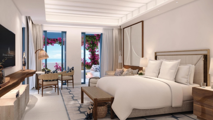 Four Seasons and AGC Equity Partners plan to open a new luxury resort in Mykonos by summer 2025, featuring 94 rooms, villas, and suites with breathtaking views of Kalo Livadi Bay.