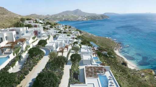 Four Seasons and AGC Equity Partners plan to open a new luxury resort in Mykonos by summer 2025, featuring 94 rooms, villas, and suites with breathtaking views of Kalo Livadi Bay.