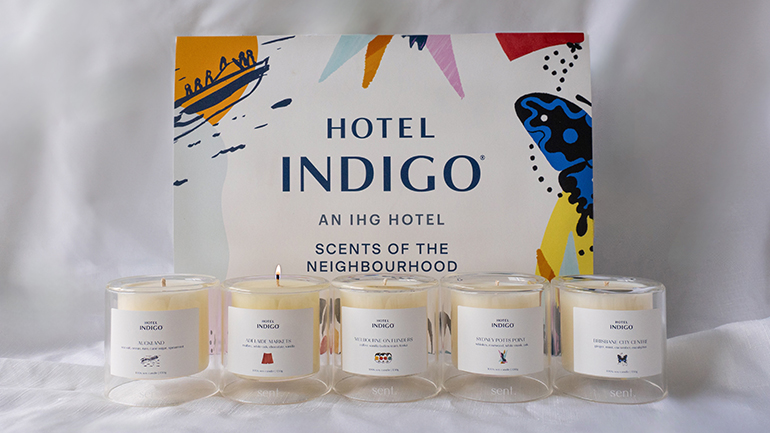 Hotel Indigo launches a limited-edition candle collection, "Scents of the Neighbourhood," inspired by five vibrant locations in Australia and New Zealand, capturing each area's unique essence.