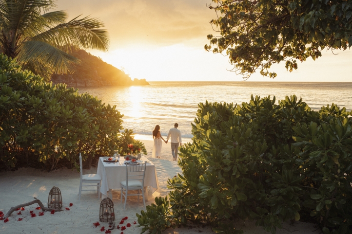 Escape to Four Seasons Resort Seychelles this Valentine’s Day for romantic experiences like floating breakfasts, private dinners, spa rituals, and coral conservation in paradise.