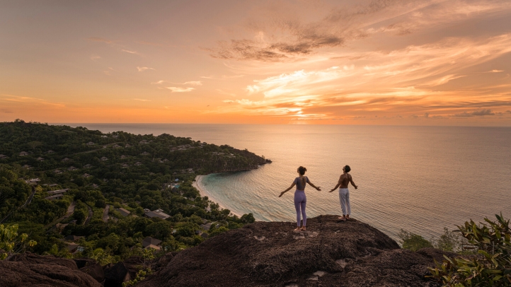 Escape to Four Seasons Resort Seychelles this Valentine’s Day for romantic experiences like floating breakfasts, private dinners, spa rituals, and coral conservation in paradise.