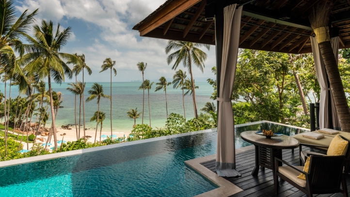 Indulge in a tropical escape with the *Koh Samui Serenade* package at Four Seasons Resort Koh Samui, offering private pool villas, gourmet dining, spa rituals, and island adventures.