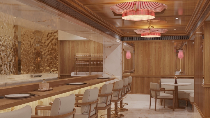 Experience world-class dining aboard Four Seasons I, launching in 2026, with 11 unique restaurants and bars offering omakase, Mediterranean cuisine, and crafted cocktails.